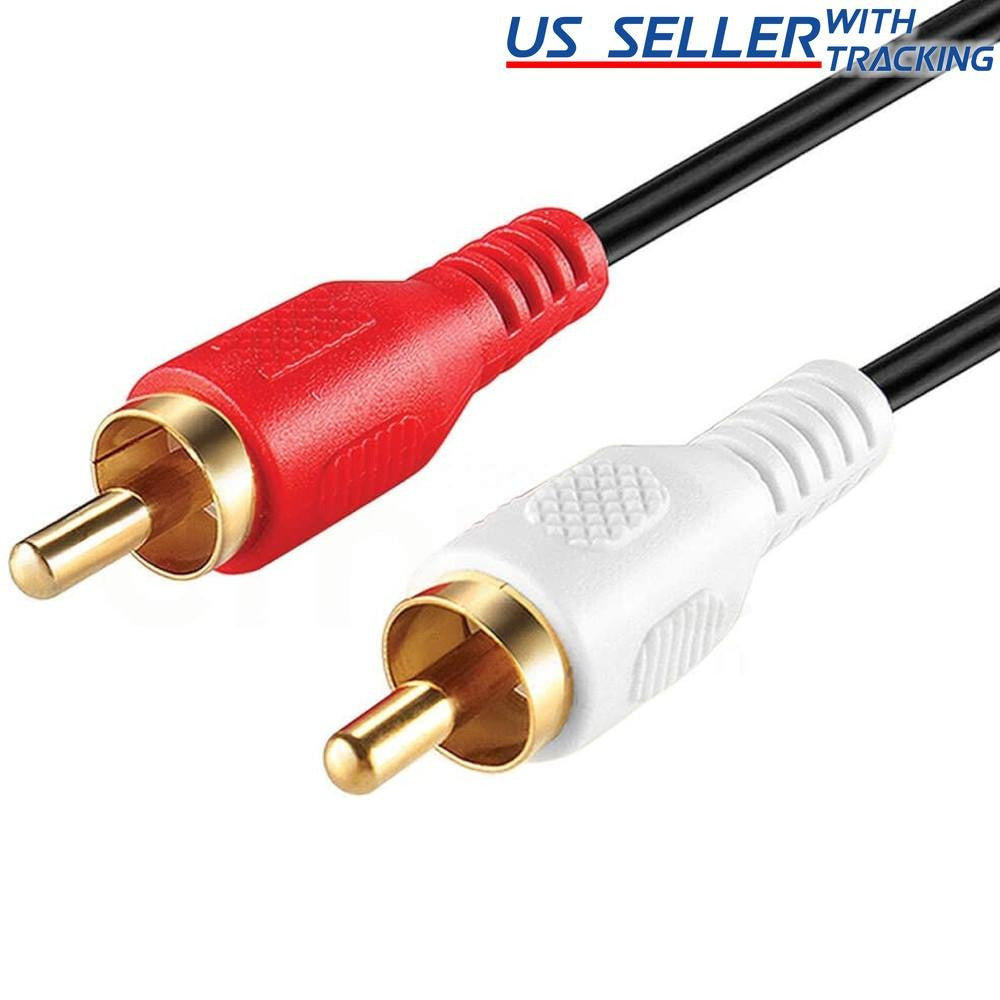 2 RCA Male to Male Cable 5Ft 10Ft 12Ft 25Ft 50Ft Audio Stereo 2RCA DVD HDTV