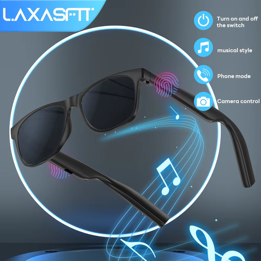 New Men'S Smart Audio Eyewear Wireless Talking Music Player Camera Volume Control Anti-Blue Light Smart Sunglasses
