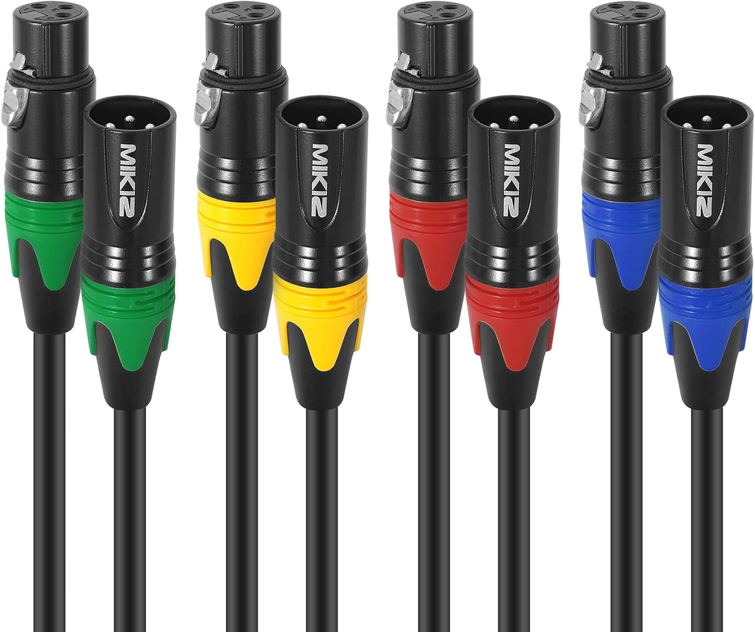 XLR Microphone Cables 25 Feet 4 Pack - Pro Balanced 3 Pins XLR Male to Female Audio Cables