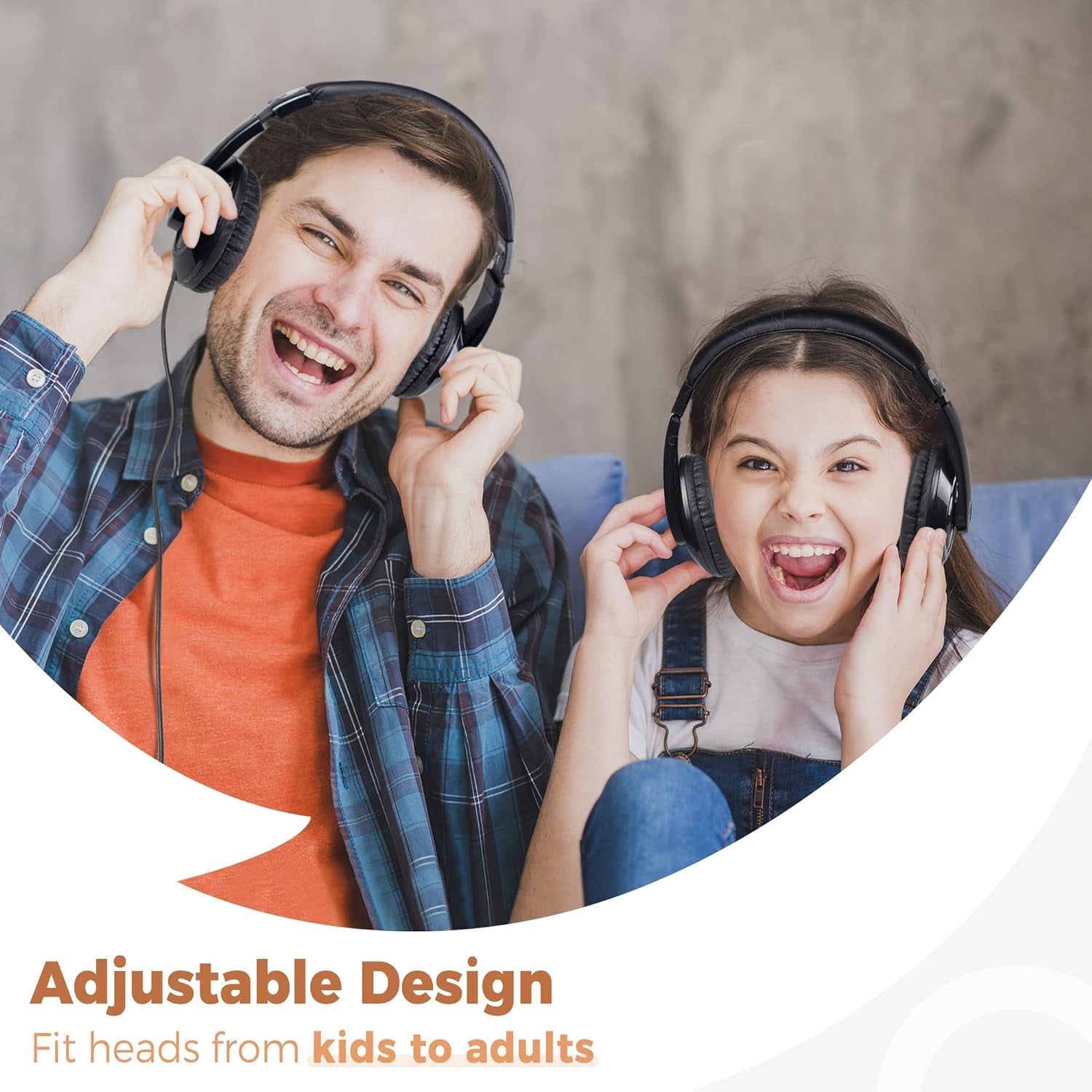 Comfort Kids Headphones for School, Lightweight Childrens Boys Girls Teens Over-Ear Headphones Wired 3.5Mm for CD DVD Player Tablet Phone Travel Black