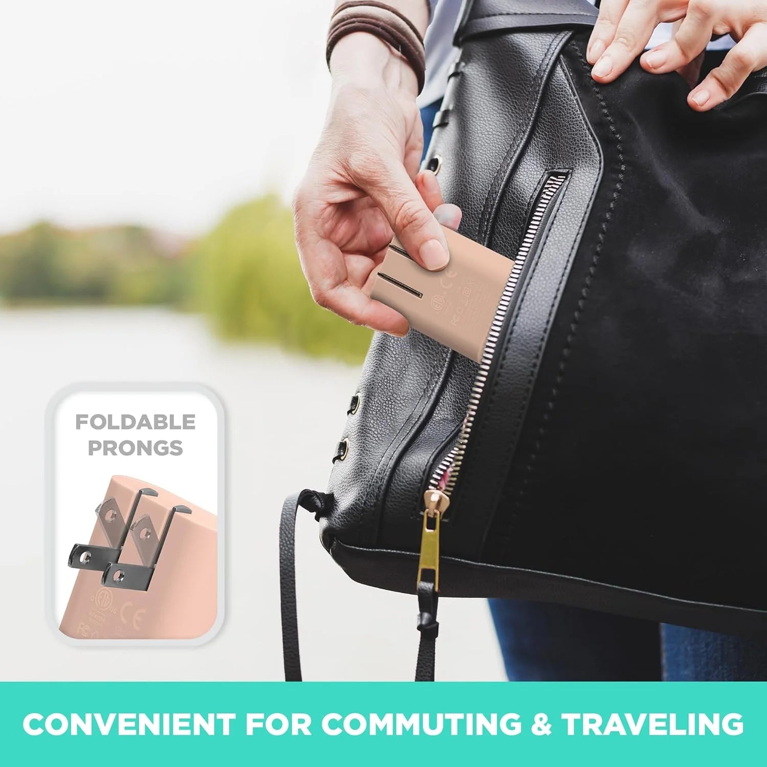 AC Pro 2-Port USB Wall Charger, Flat Plug Adapter, Phone Charging Block for Home & Travel