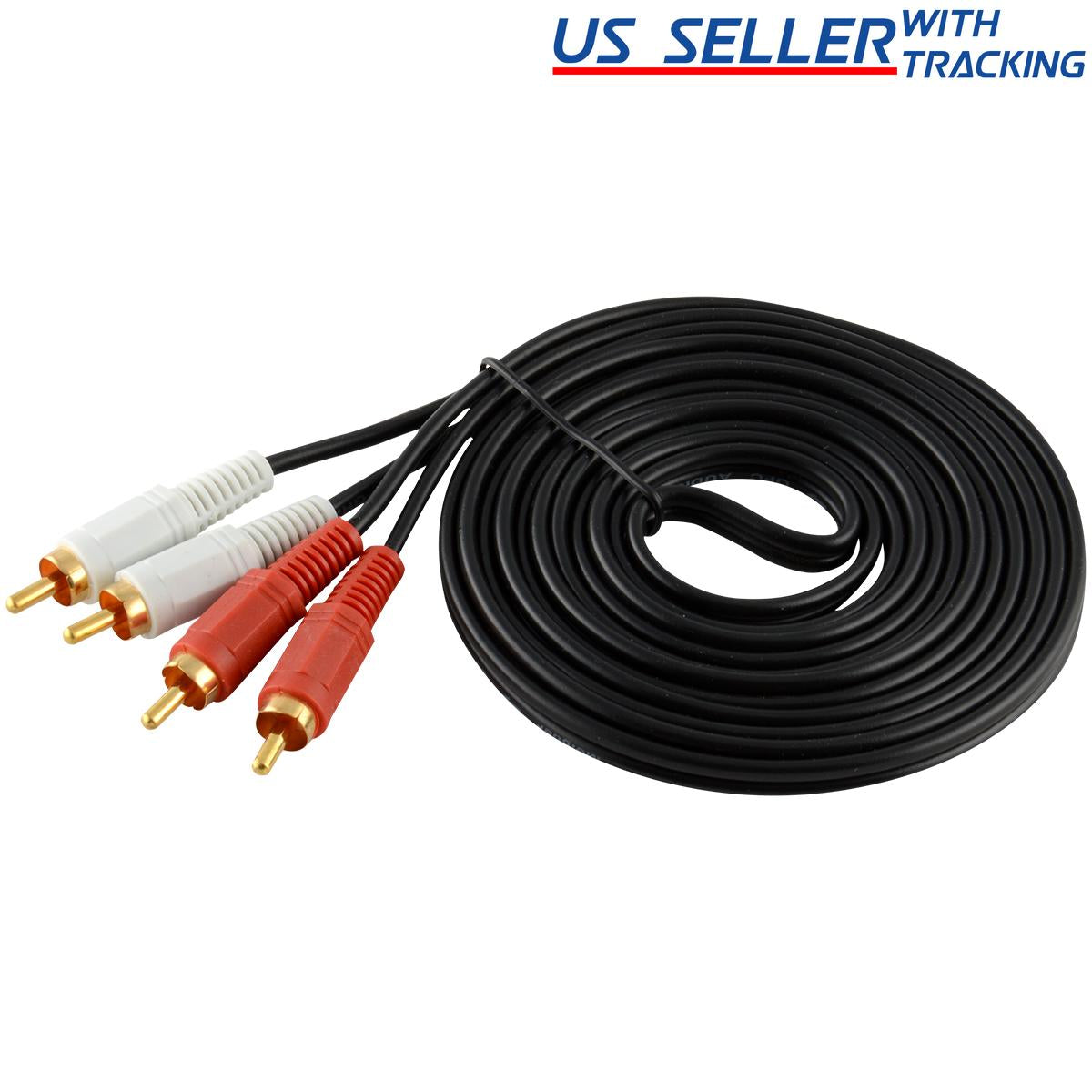2 RCA Male to Male Cable 5Ft 10Ft 12Ft 25Ft 50Ft Audio Stereo 2RCA DVD HDTV