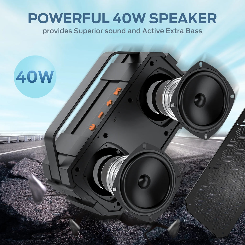 Bluetooth Speaker,  Live Wireless Portable Bluetooth Speaker,Bluetooth 5.2, 40W Super Power, 24H Playtime, IPX6 Waterproof, Suitable for Outdoor Travel, Camping,Party
