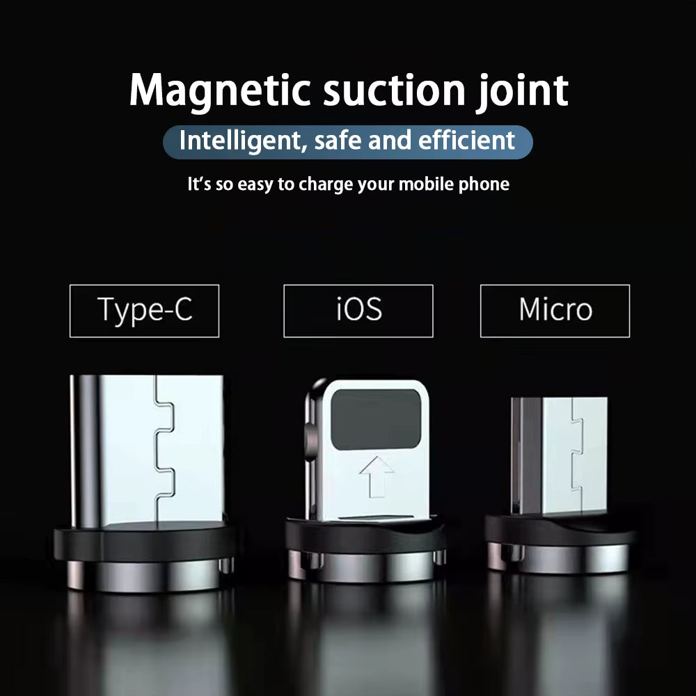 3A LED Magnetic USB Cable Fast Charging USBC Cable Magnet Charger Data Charge Micro USB Cable Mobile Phone Cable USB Cord