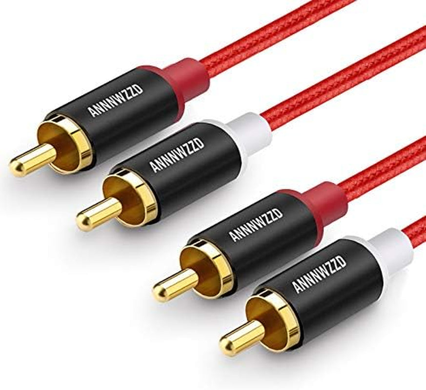 RCA Cables,Stereo Audio Cable 2 Male to 2 Male, for Amplifiers, Home Stereo Sound Systems,Speakers,Hi-Fi Systems 3M