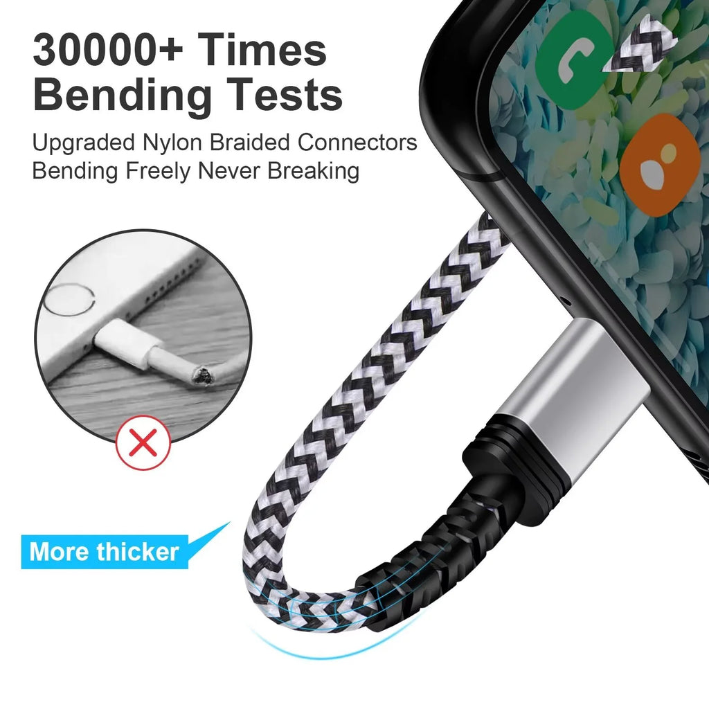 Type C Charger Block,With 3A Android Charger Fast Charging Cable 10Ft 5V/1A Usb Charger Block Wall Adapter Plug Brick Phone Chargers for Android Phone Charger Block Type C