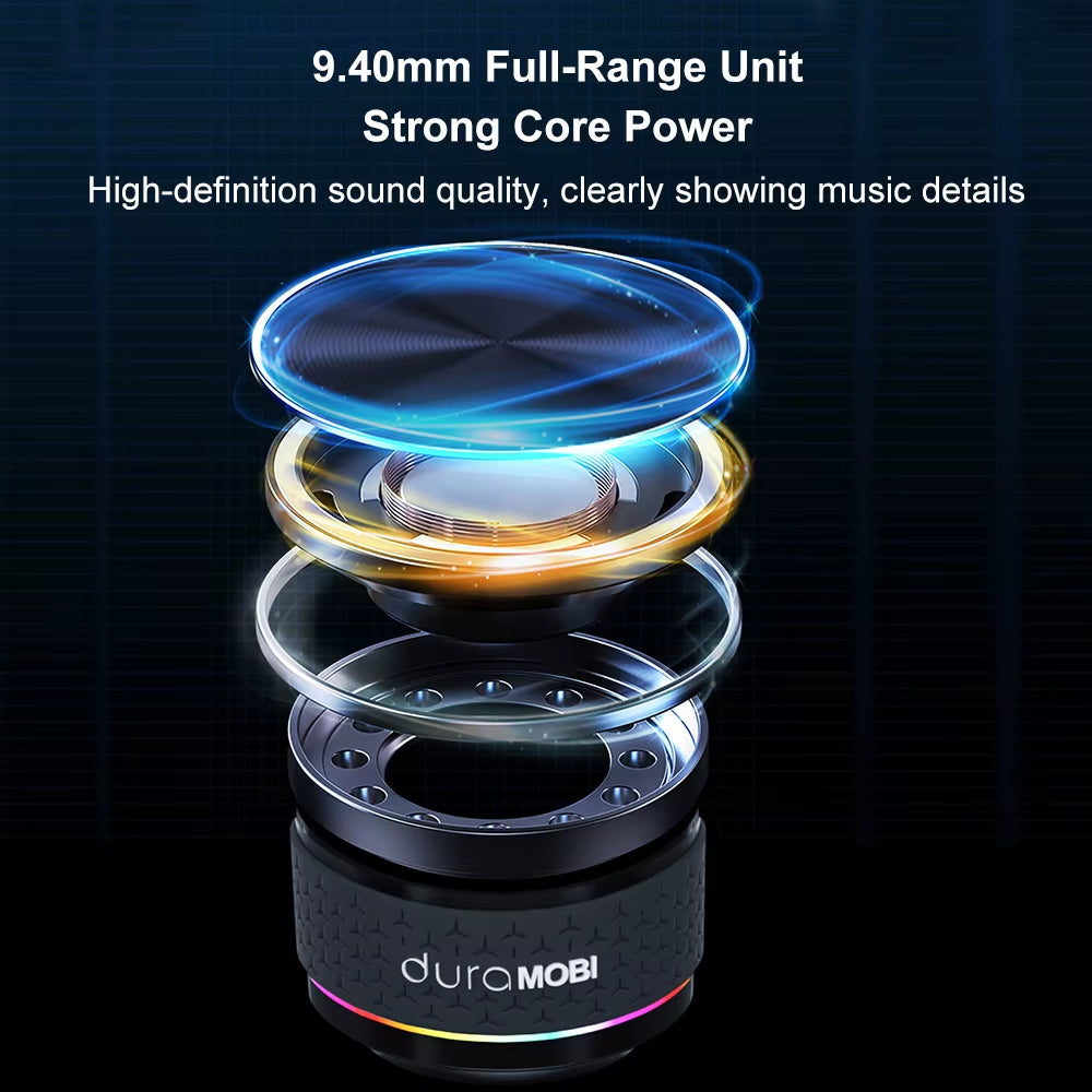 Duramobi Pro Bone Conduction Speaker TWS Wireless Bluetooth 5.0 Speaker IP54 Waterproof EQ Mode Speakers Colorful Ambient Light