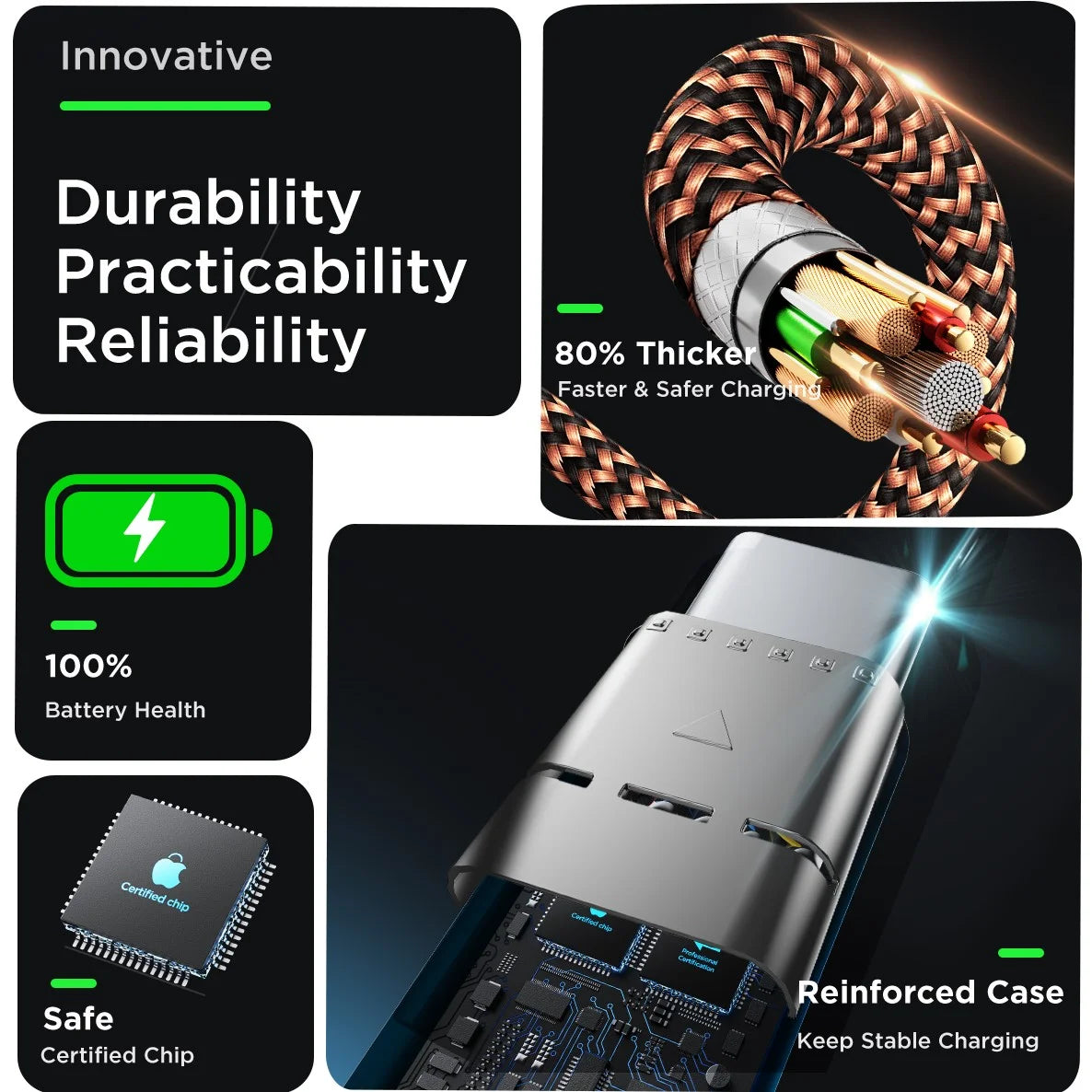 60W USB C to USB C Cable, [3Pack 10FT] PD Fast Charging Nylon Braided Type C to C Cord for Iphone 17/16/15, Samsung Galaxy S24/S23 Ultra