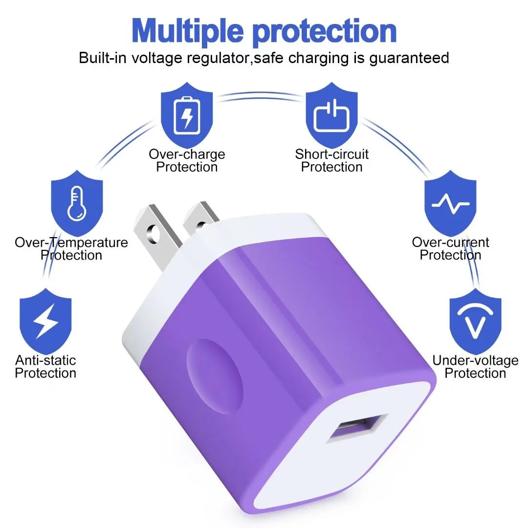 Charging Block,Type C Charger Block Fast Charging  2PCS Charger Block with 2PCS Type C Charging Cables 6Ft USB C Cables Wall Charger Block Plug Android Charger Phone Cords Type C