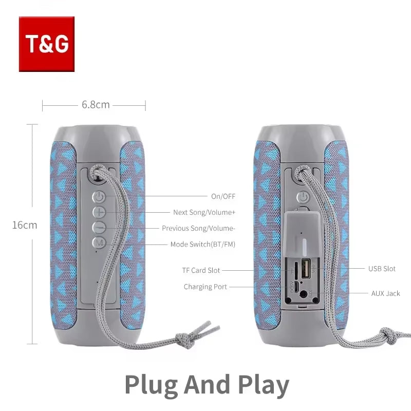 TG117 Bluetooth Speakers Portable Wireless Sound Box Outdoor Waterproof Stereo Surround Supports TF Radio Altavoz Bluetooth