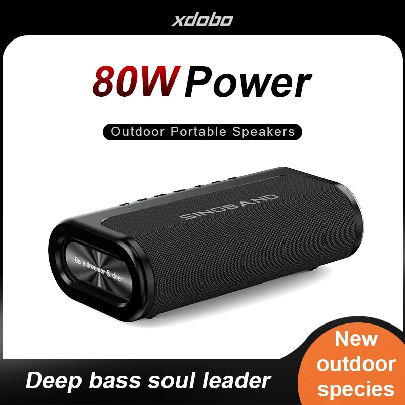 Book 80W Wireless Outdoor Portable Speakers Bluetooth-Compatiable Waterproof Deep Bass Speakers Power Bank Function