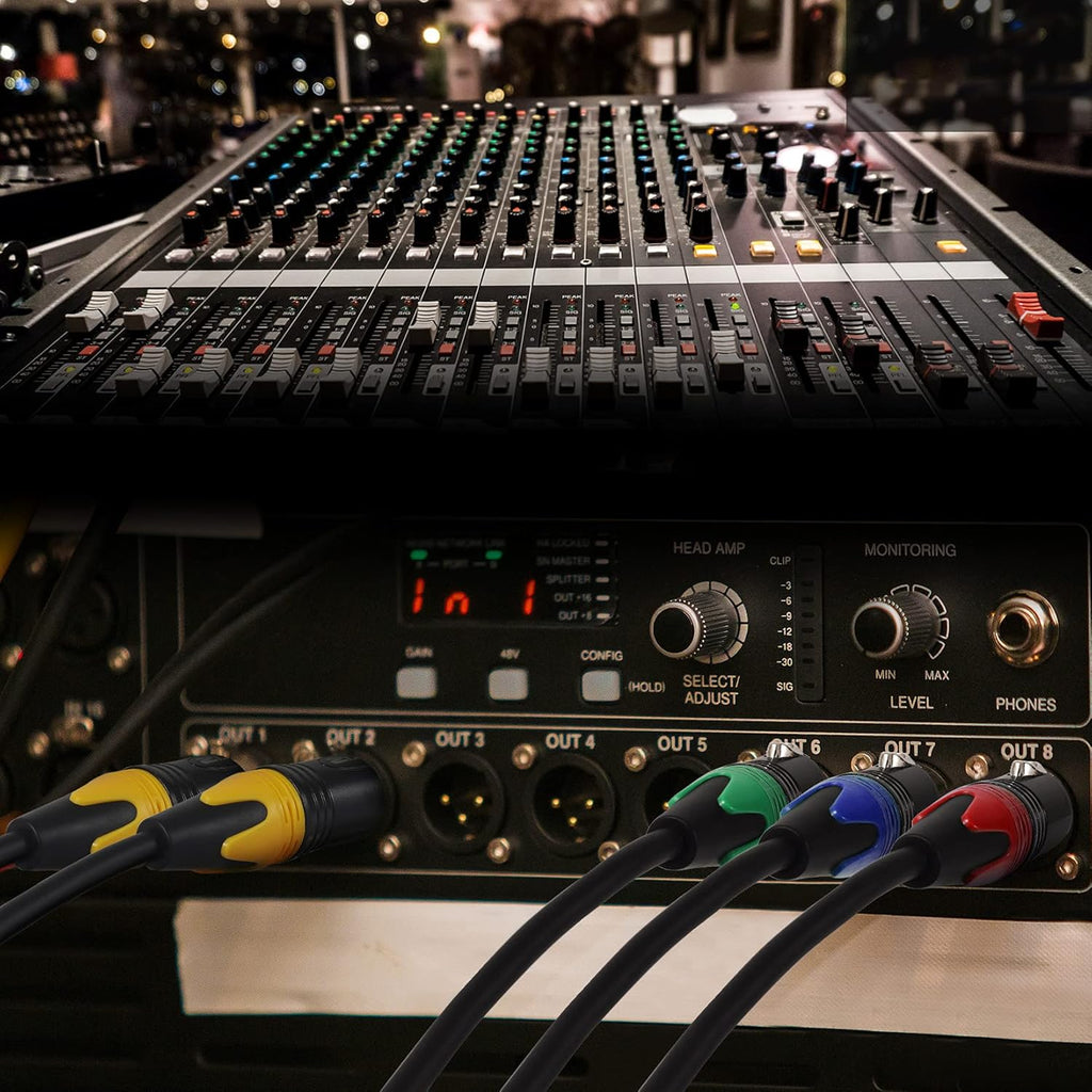 XLR Microphone Cables 25 Feet 4 Pack - Pro Balanced 3 Pins XLR Male to Female Audio Cables