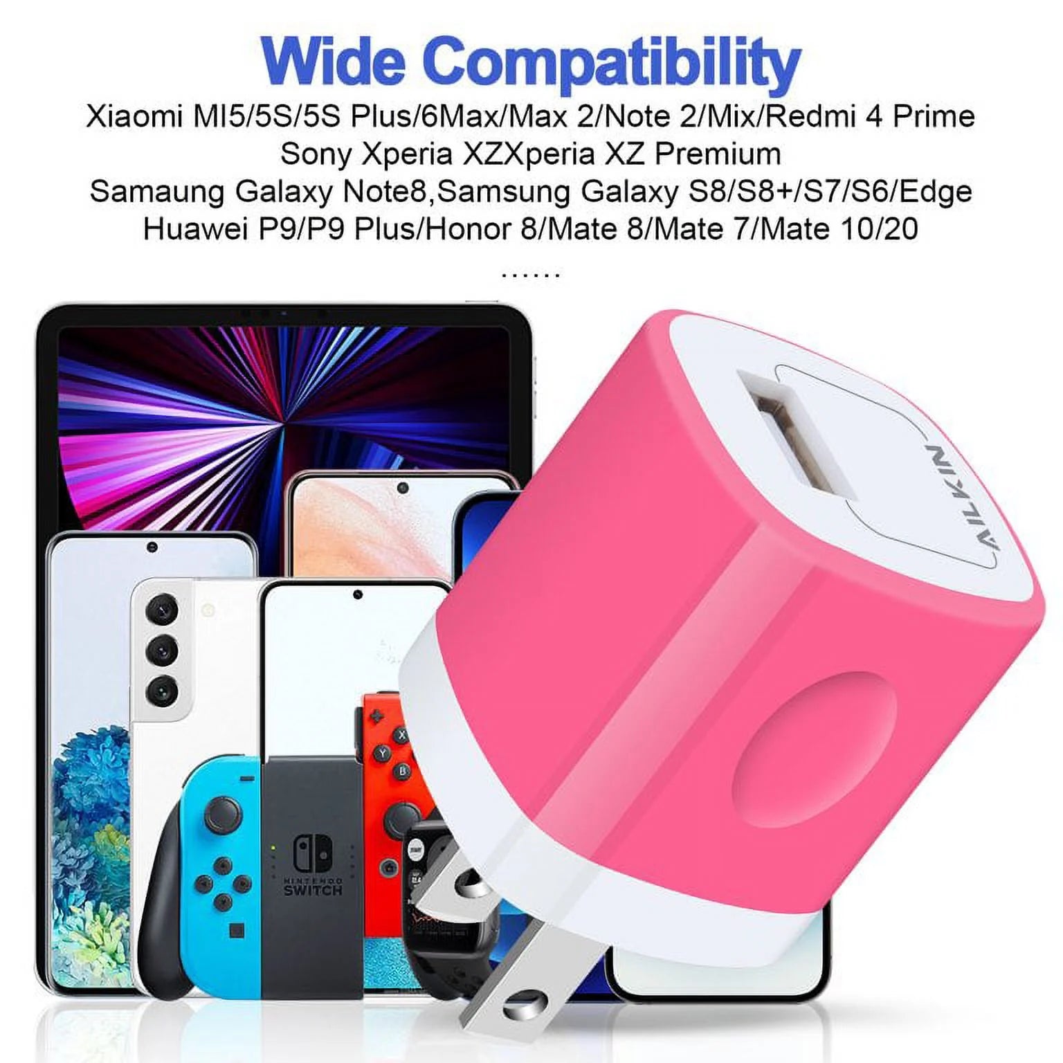 USB Wall Charger Block,Usb Charger Adapter, 5V/1A/4Pack Wall Charger Block Fast Charging Station Power Base Charger Block Plug Brick for Iphone Wall Charger