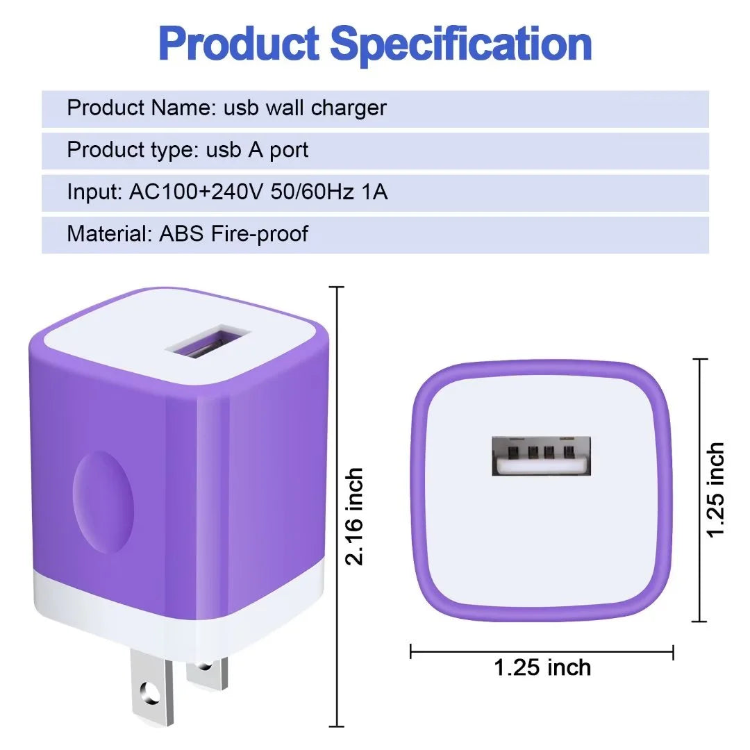 Charging Block,Type C Charger Block Fast Charging  2PCS Charger Block with 2PCS Type C Charging Cables 6Ft USB C Cables Wall Charger Block Plug Android Charger Phone Cords Type C
