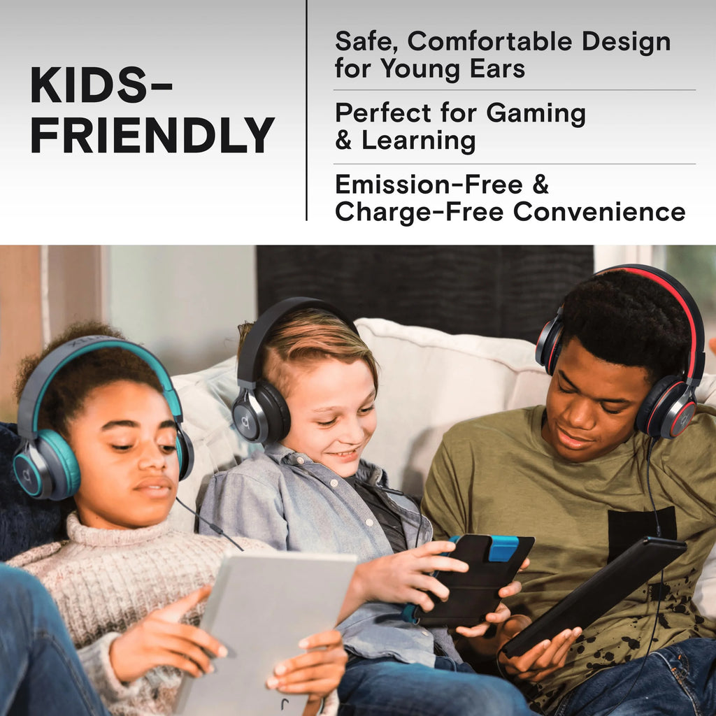 CL750 Wired Headphones with Microphone, On-Ear Head Phones with Mic, Black