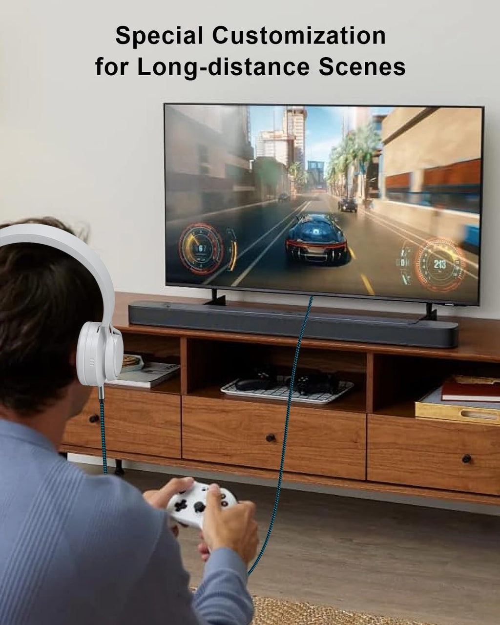 Aux Cord 25Ft, Nylon Braided 3.5Mm Audio Cable Headphone Cable 3.5Mm Male To