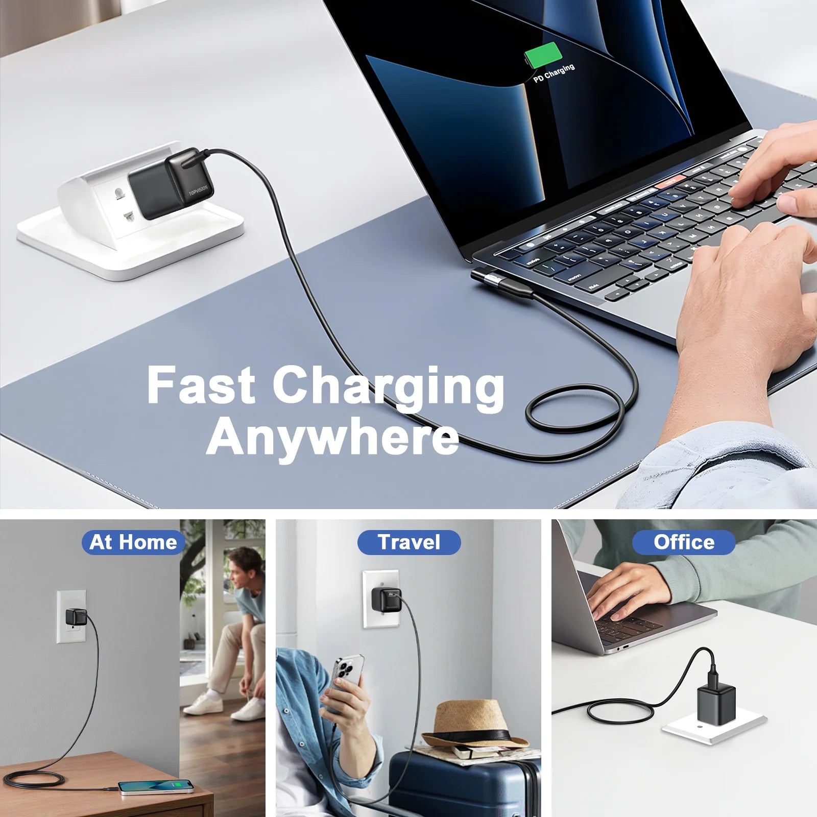 USB-C Charger Block 20W, Wall Charger Fast Charging Block for Apple, Android, 1 Pack