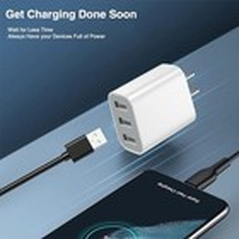 USB Charger Block, Wall Plug in Charging Blocks, Fast Charging Multiport White