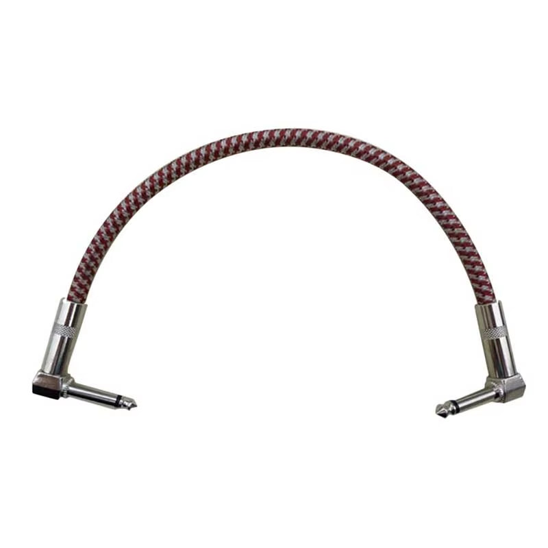 30Cm Braided Instrument Guitar Cable Patch Cords Lines Effect Lead Right Angle 6.35 Audio Cables Guitar Parts and Accessories