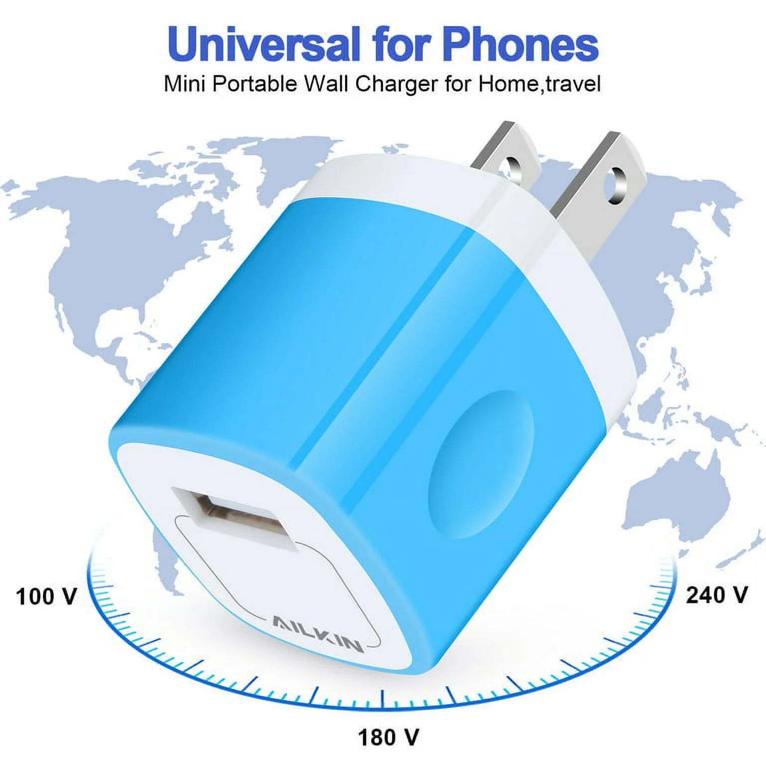 USB Wall Charger Block,Usb Charger Adapter, 5V/1A/4Pack Wall Charger Block Fast Charging Station Power Base Charger Block Plug Brick for Iphone Wall Charger