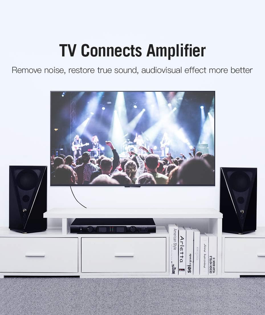 RCA Cables,Stereo Audio Cable 2 Male to 2 Male, for Amplifiers, Home Stereo Sound Systems,Speakers,Hi-Fi Systems 3M