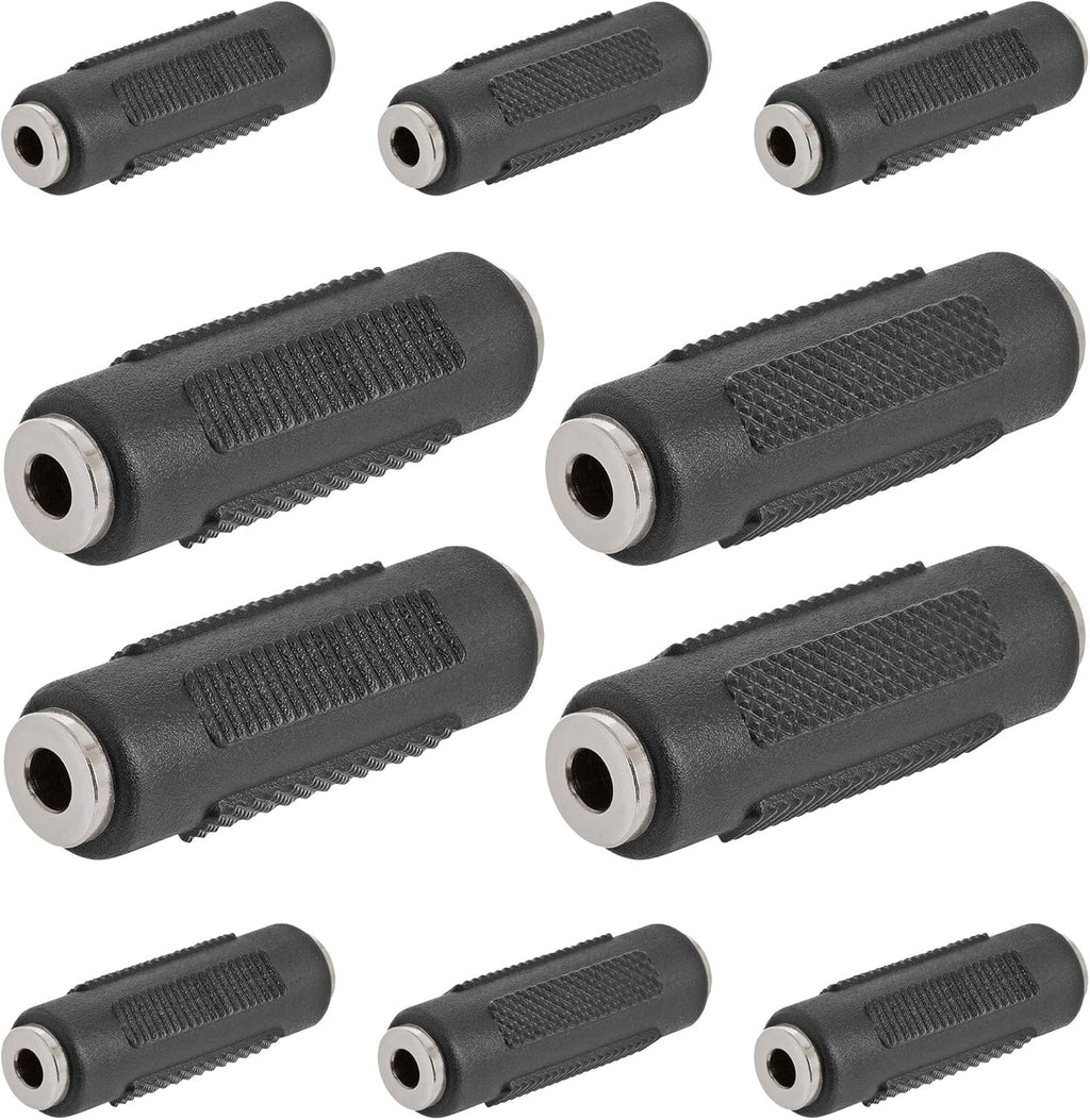 - [10 Pack] 3.5Mm Stereo Jack to 3.5Mm Stereo Jack Female to Female Audio Adapter Coupler Connector for Stereo Cab