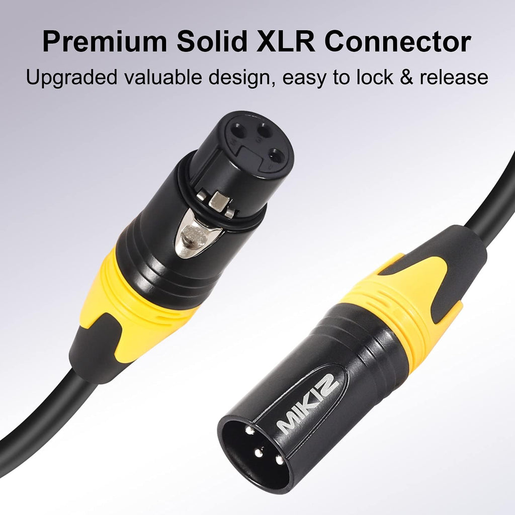 XLR Microphone Cables 25 Feet 4 Pack - Pro Balanced 3 Pins XLR Male to Female Audio Cables