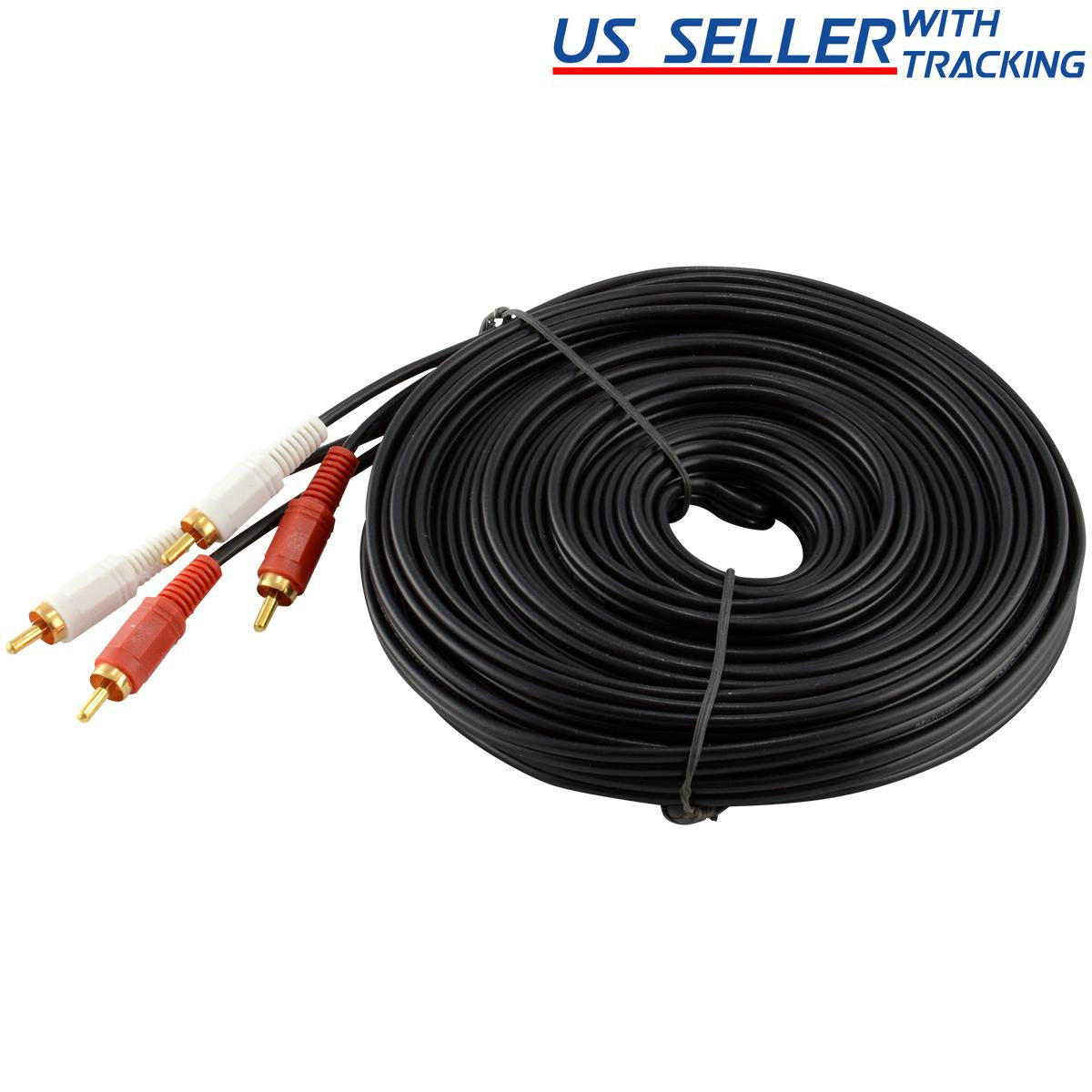 2 RCA Male to Male Cable 5Ft 10Ft 12Ft 25Ft 50Ft Audio Stereo 2RCA DVD HDTV