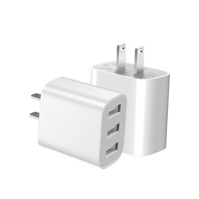 USB Charger Block, Wall Plug in Charging Blocks, Fast Charging Multiport White