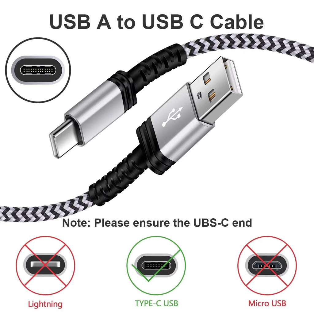 Type C Charger Block,With 3A Android Charger Fast Charging Cable 10Ft 5V/1A Usb Charger Block Wall Adapter Plug Brick Phone Chargers for Android Phone Charger Block Type C