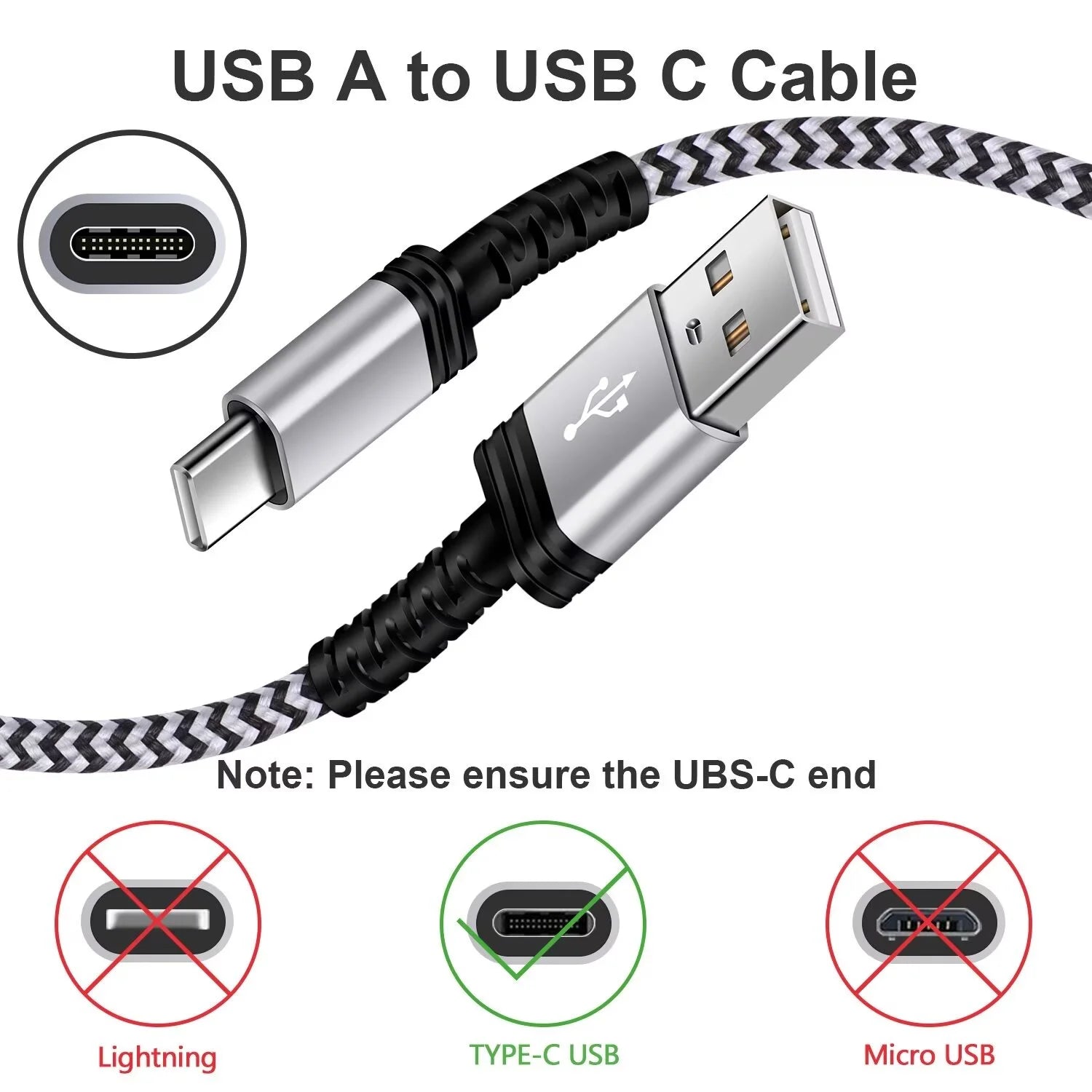 Type C Charger Block,With 3A Android Charger Fast Charging Cable 10Ft 5V/1A Usb Charger Block Wall Adapter Plug Brick Phone Chargers for Android Phone Charger Block Type C