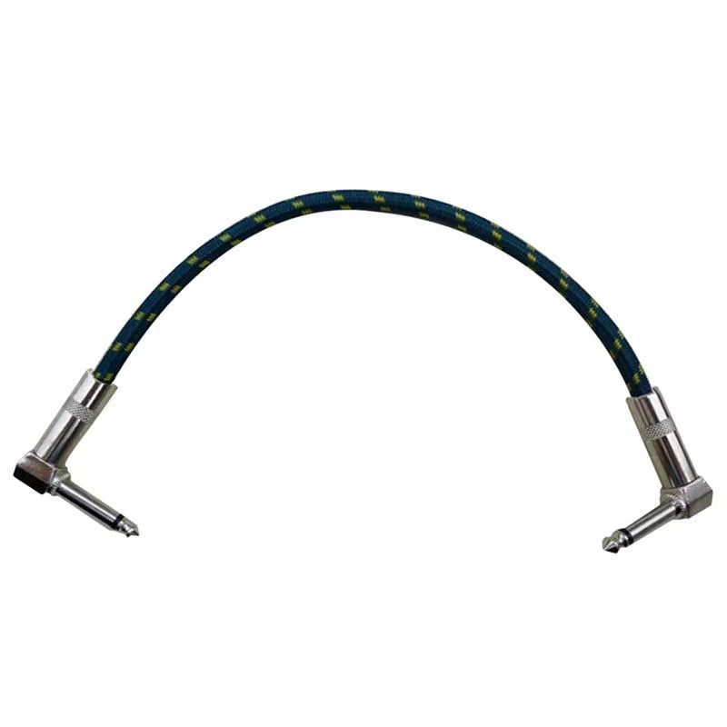 30Cm Braided Instrument Guitar Cable Patch Cords Lines Effect Lead Right Angle 6.35 Audio Cables Guitar Parts and Accessories