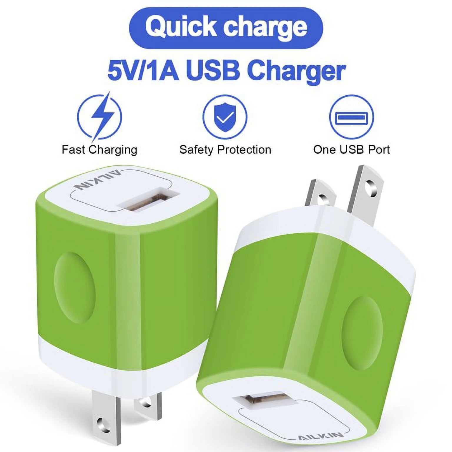 USB Wall Charger Block,Usb Charger Adapter, 5V/1A/4Pack Wall Charger Block Fast Charging Station Power Base Charger Block Plug Brick for Iphone Wall Charger
