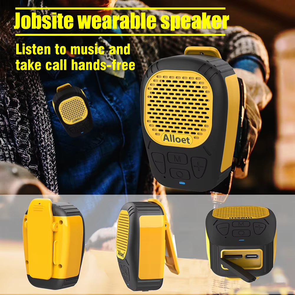 1/2Pcs Wearable Speaker Bluetooth 5.3 Waterproof Magnetic Clip-On Wireless Portable Speakers with Mic Hands-Free Music/Call