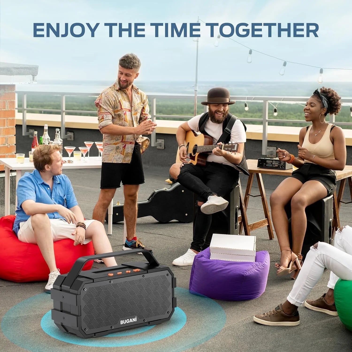 Bluetooth Speaker,  Live Wireless Portable Bluetooth Speaker,Bluetooth 5.2, 40W Super Power, 24H Playtime, IPX6 Waterproof, Suitable for Outdoor Travel, Camping,Party