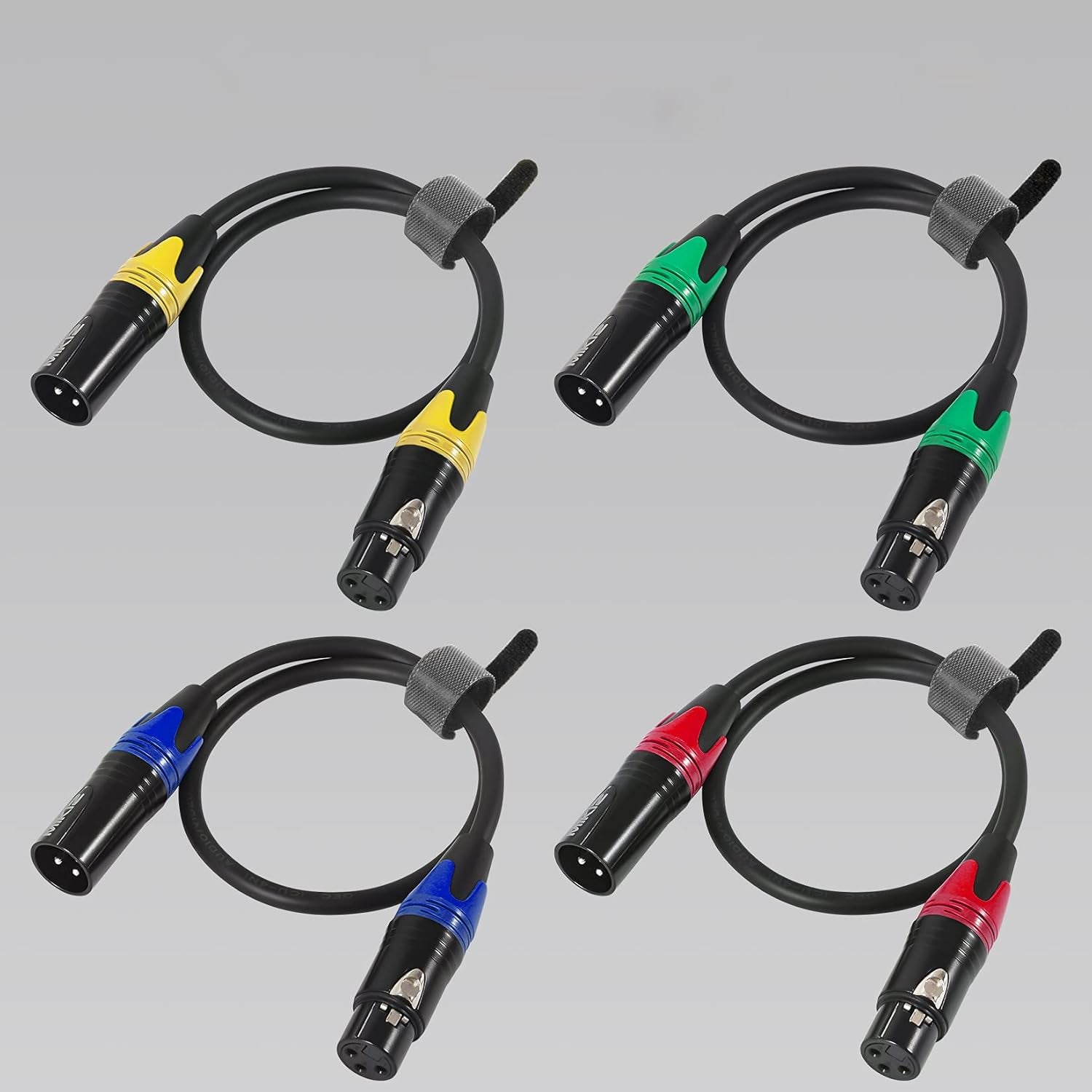 XLR Microphone Cables 25 Feet 4 Pack - Pro Balanced 3 Pins XLR Male to Female Audio Cables