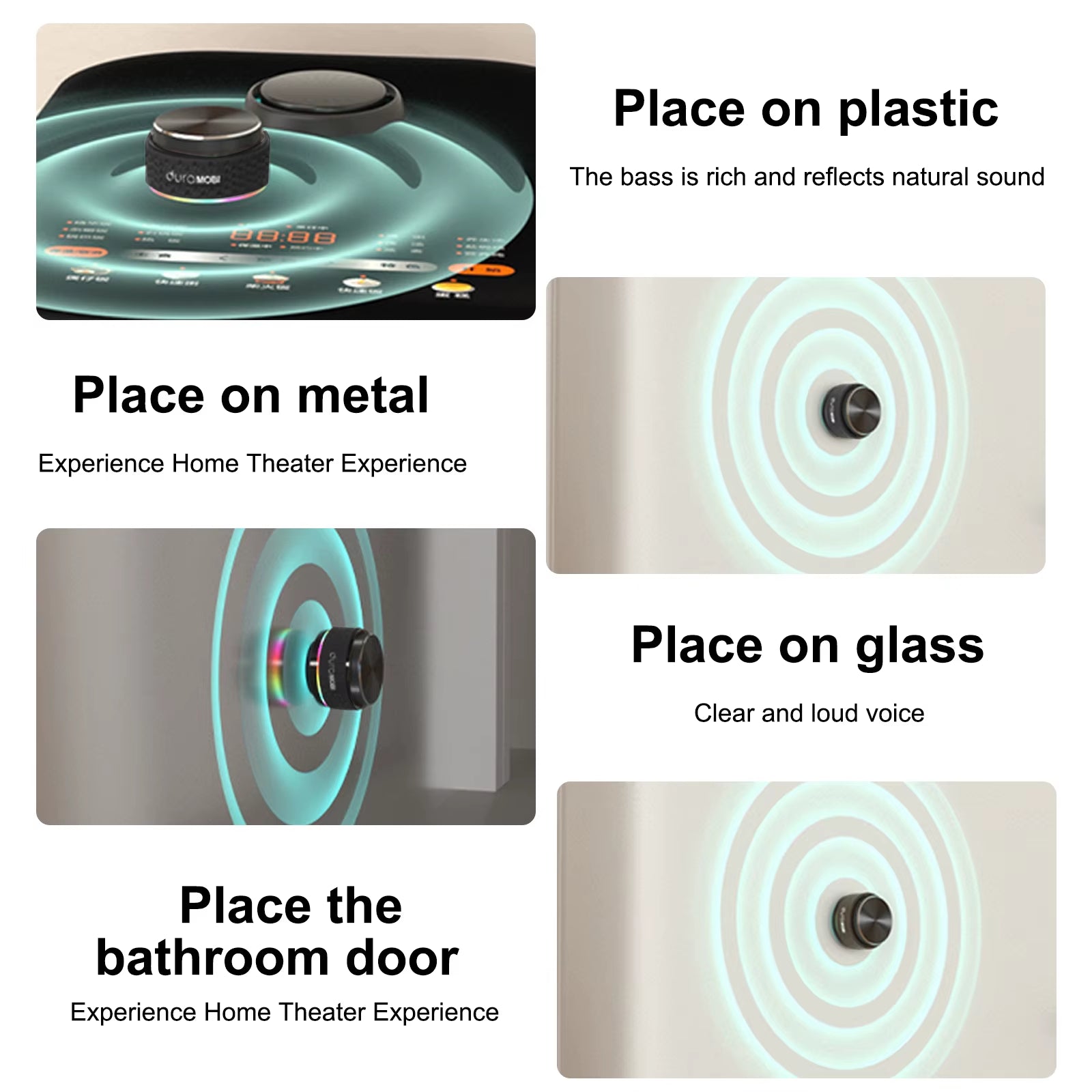 Duramobi Pro Bone Conduction Speaker TWS Wireless Bluetooth 5.0 Speaker IP54 Waterproof EQ Mode Speakers Colorful Ambient Light