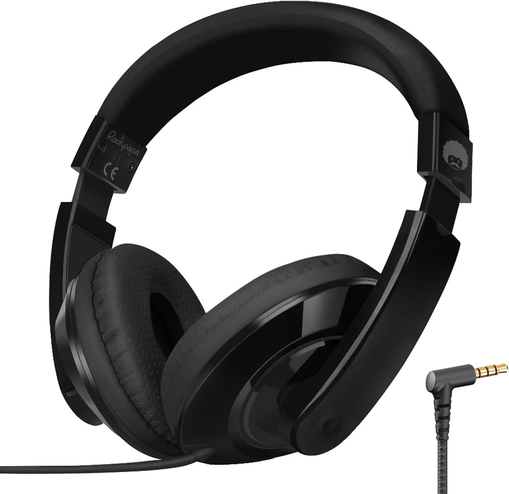 Comfort Kids Headphones for School, Lightweight Childrens Boys Girls Teens Over-Ear Headphones Wired 3.5Mm for CD DVD Player Tablet Phone Travel Black