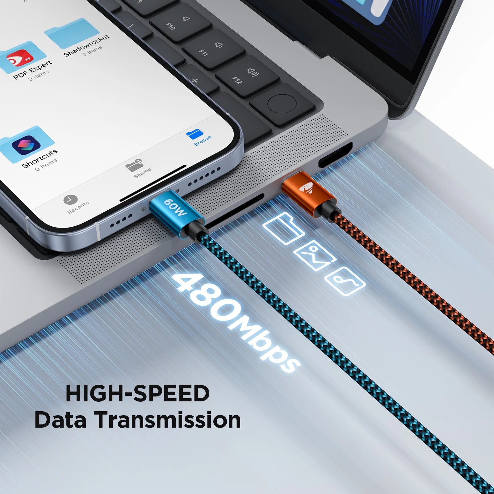 60W USB C to USB C Cable, [3Pack 10FT] PD Fast Charging Nylon Braided Type C to C Cord for Iphone 17/16/15, Samsung Galaxy S24/S23 Ultra