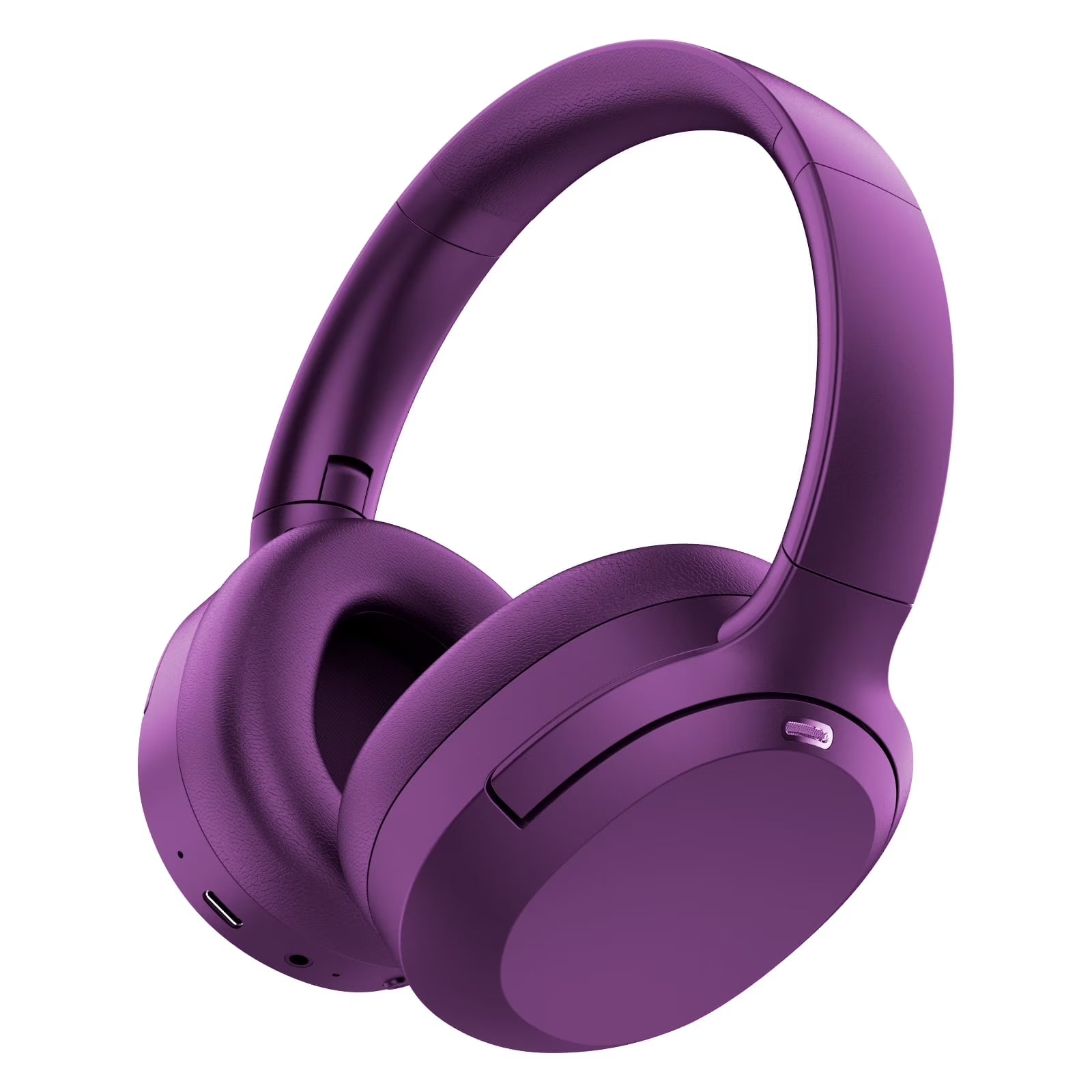Active Noise Cancelling Headphones, -45Db Bluetooth Headphones 5.4, 50H Playtime Earbuds, Bass Boosted by 90%, Clear Call with 4 Mics, Comfort Fit over Ear Headphones for Travel Home Office PC Purple